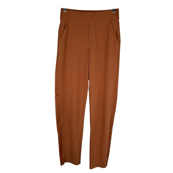Athleta Pants - Athleta Brooklyn Ankle Pants Womens 2 Orange Pull-On Slit Mid-Rise Stretch
